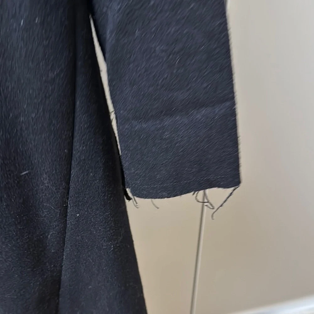 Urban Renewal Vintage Fabric Black Trench Coat Longline Style - Picture 14 of 14